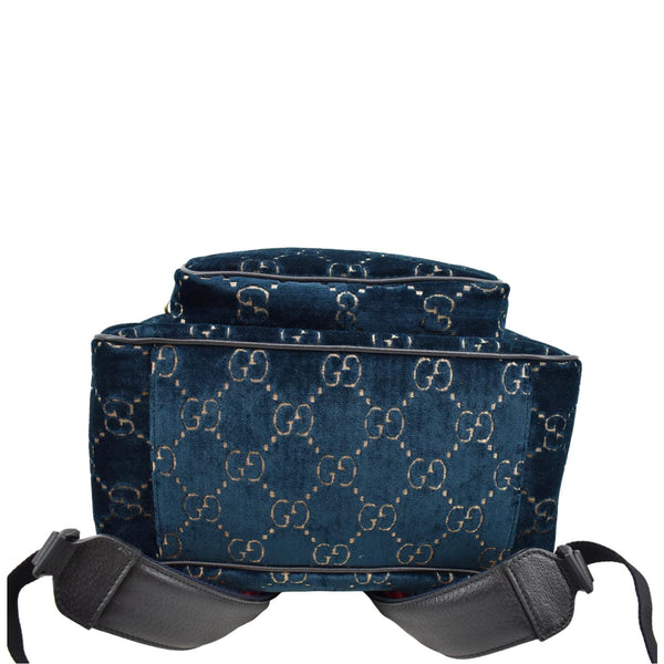 Gucci GG Monogram Small Velvet Double Buckle Backpack Bag - Bottom