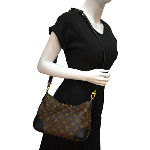 LOUIS VUITTON Boulogne NM Monogram Canvas Shoulder Bag Brown