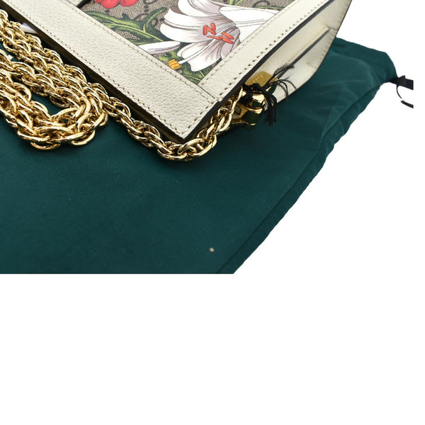 Gucci Frame Ophidia Flora GG Supreme Canvas Shoulder Bag - Left Side