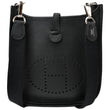 HERMES Evelyne Amazone TPM III Clemence Leather Crossbody Bag Black