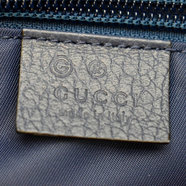 GUCCI Flap Double Buckle GG Monogram Nylon Messenger Bag Blue 510335