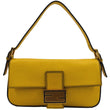 Fendi Convertable Baguette Leather Crossbody Bag Yellow - Front