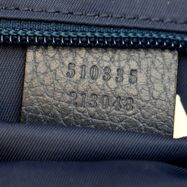 GUCCI Flap Double Buckle GG Monogram Nylon Messenger Bag Blue 510335