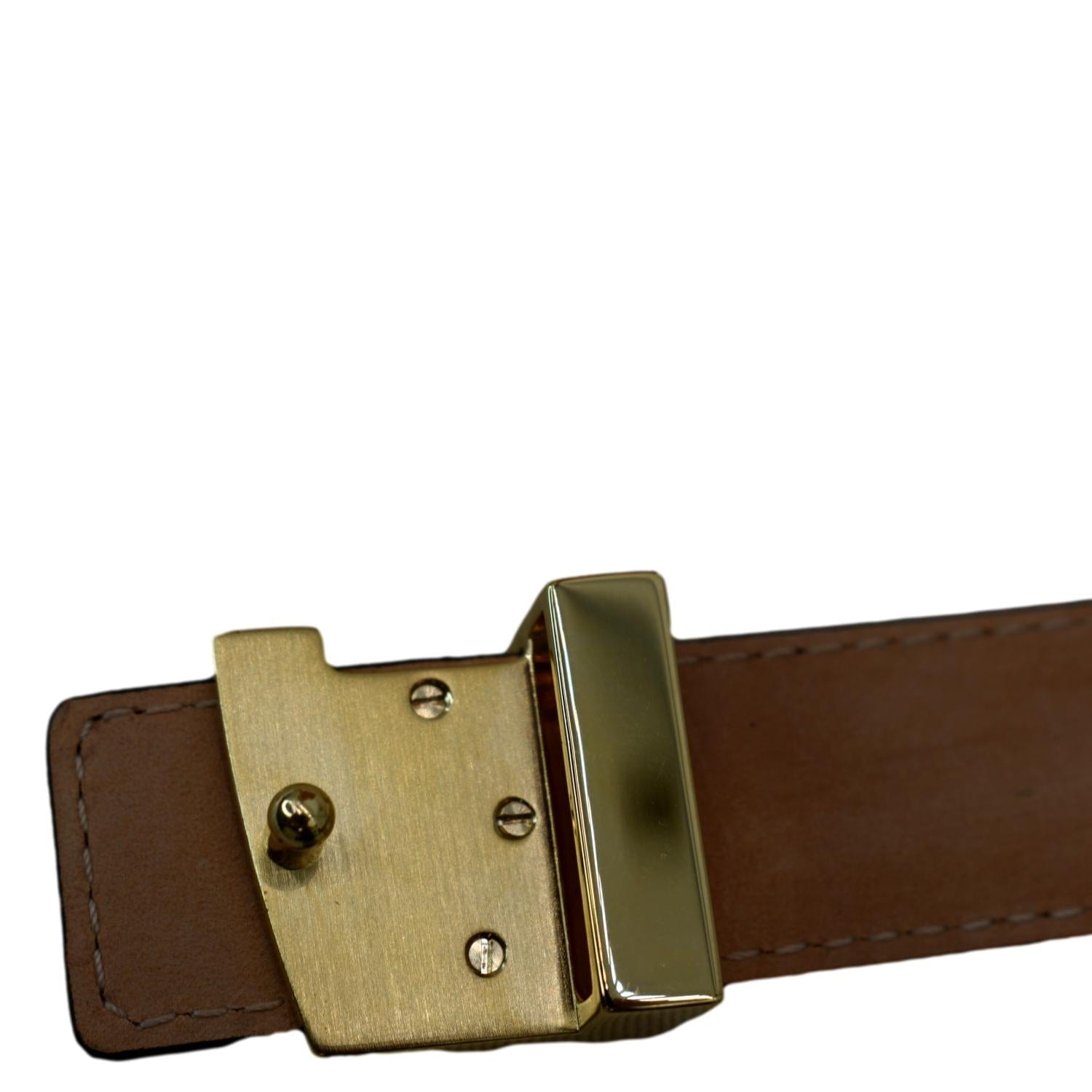 LOUIS VUITTON Damier Ebene Canvas Brown Mini 25mm Belt 75/30 M9744