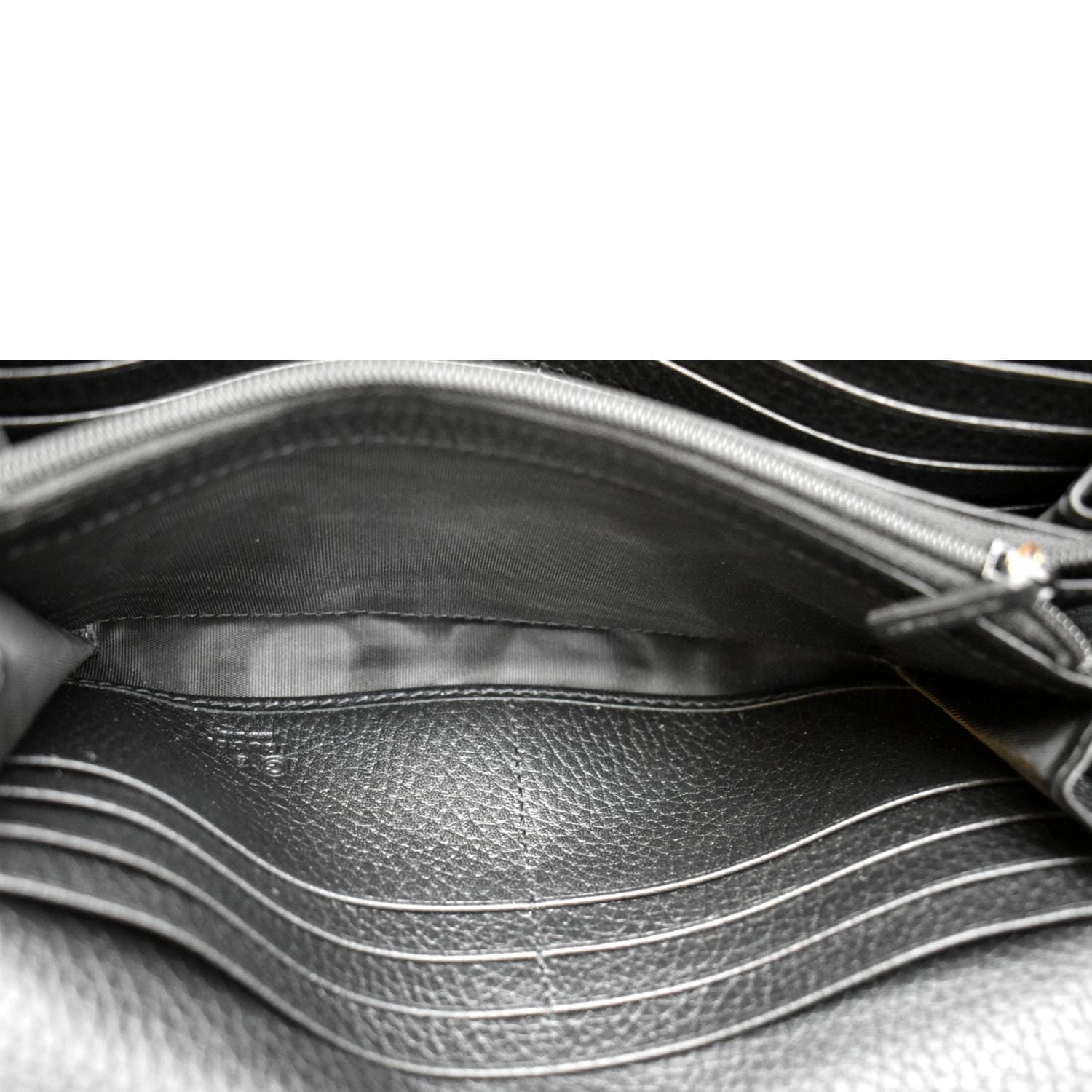 GUCCI GG Interlocking Continental Leather Wallet Black 598166