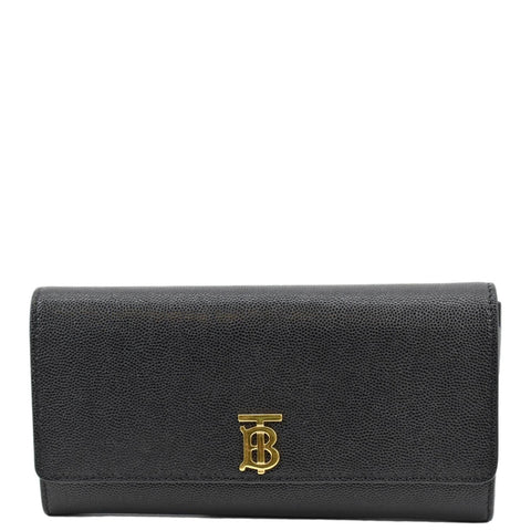 BURBERRY TB Continental Leather Wallet Black