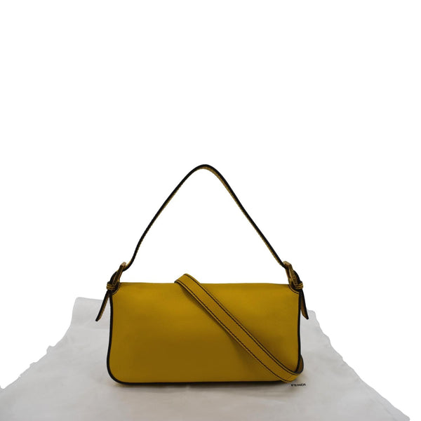 Fendi Convertable Baguette Leather Crossbody Bag Yellow - Back