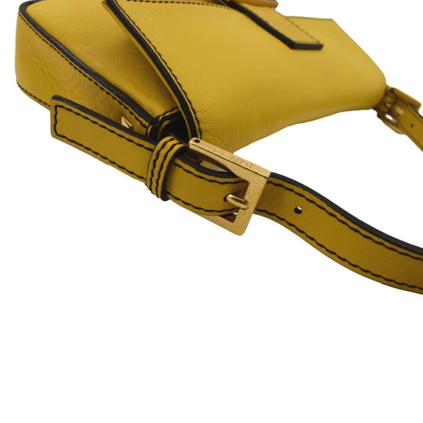 Fendi Convertable Baguette Leather Crossbody Bag Yellow - Top Right