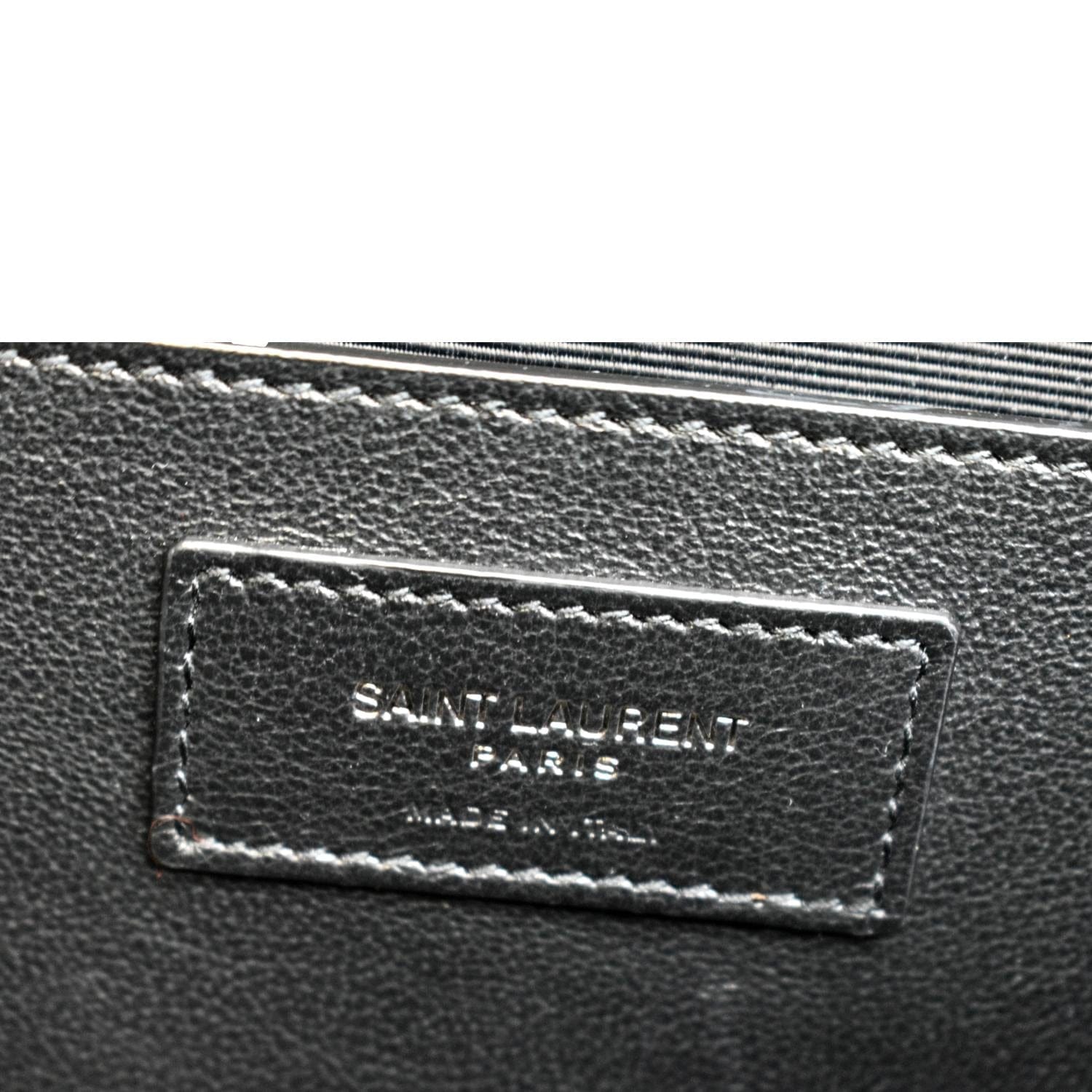 YVES SAINT LAURENT Medium Envelope Leather Chain Shoulder Bag Black