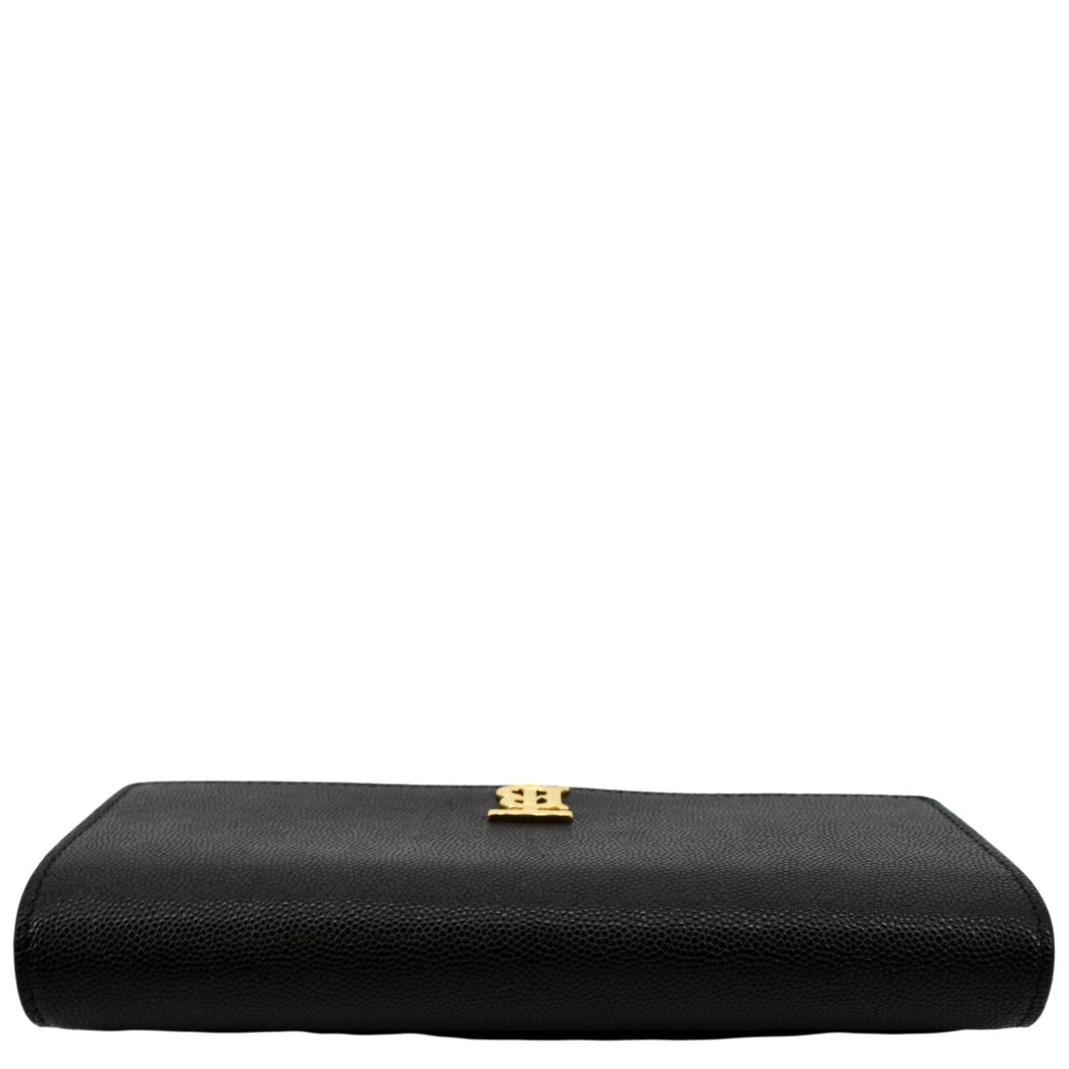 BURBERRY TB Continental Leather Wallet Black