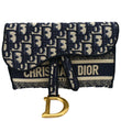 Christian Dior Saddle Oblique Canvas Belt Bag Navy Blue - Front