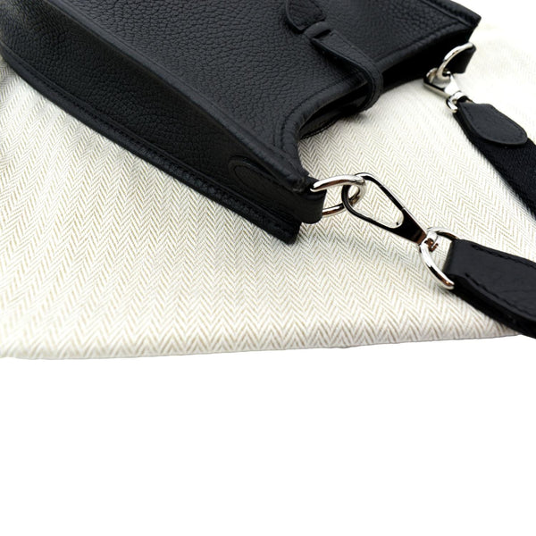 HERMES Evelyne Amazone TPM III Clemence Leather Crossbody Bag Black