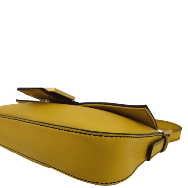 Fendi Convertable Baguette Leather Crossbody Bag Yellow - Bottom Right