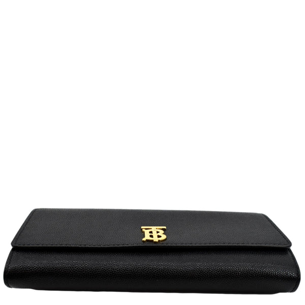 BURBERRY TB Continental Leather Wallet Black