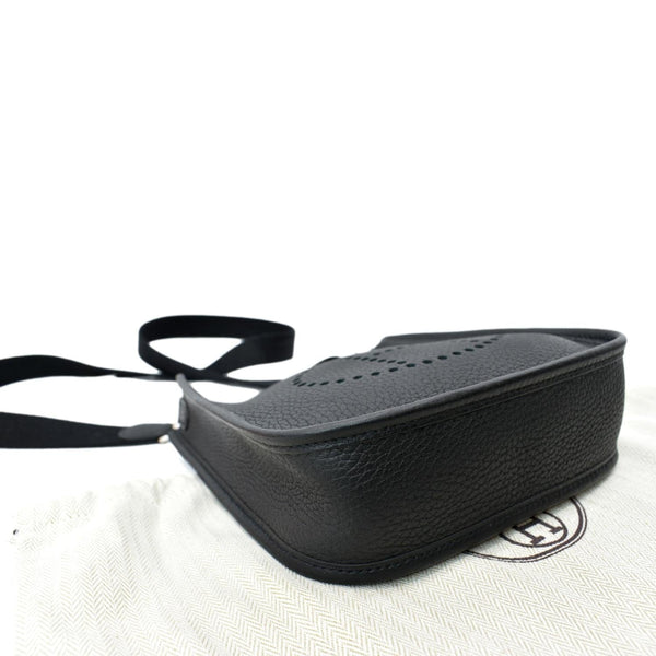 HERMES Evelyne Amazone TPM III Clemence Leather Crossbody Bag Black
