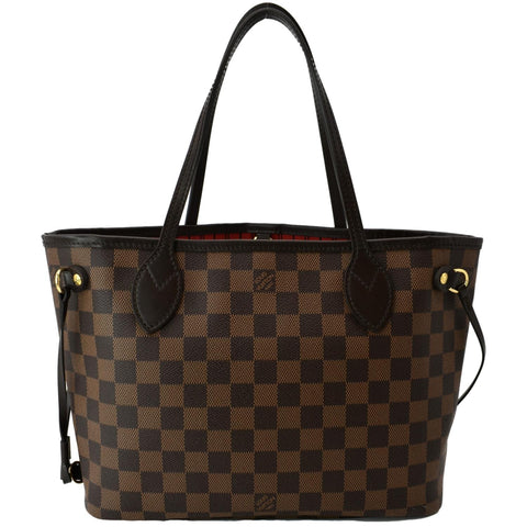 LOUIS VUITTON Neverfull PM Damier Ebene Shoulder Bag Brown