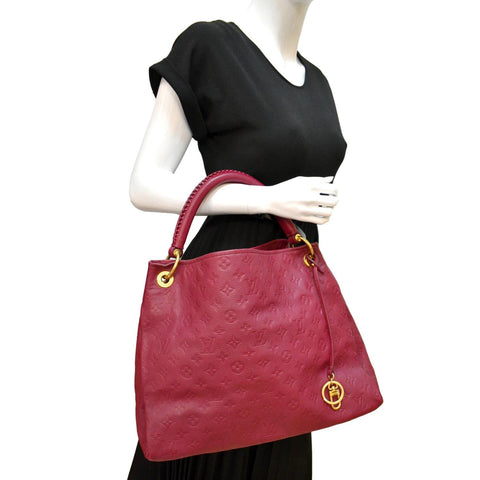LOUIS VUITTON Artsy MM Empreinte Leather Hobo Bag Plum