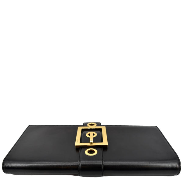 Gucci Lady Buckle Leather Clutch in Black Color - Top