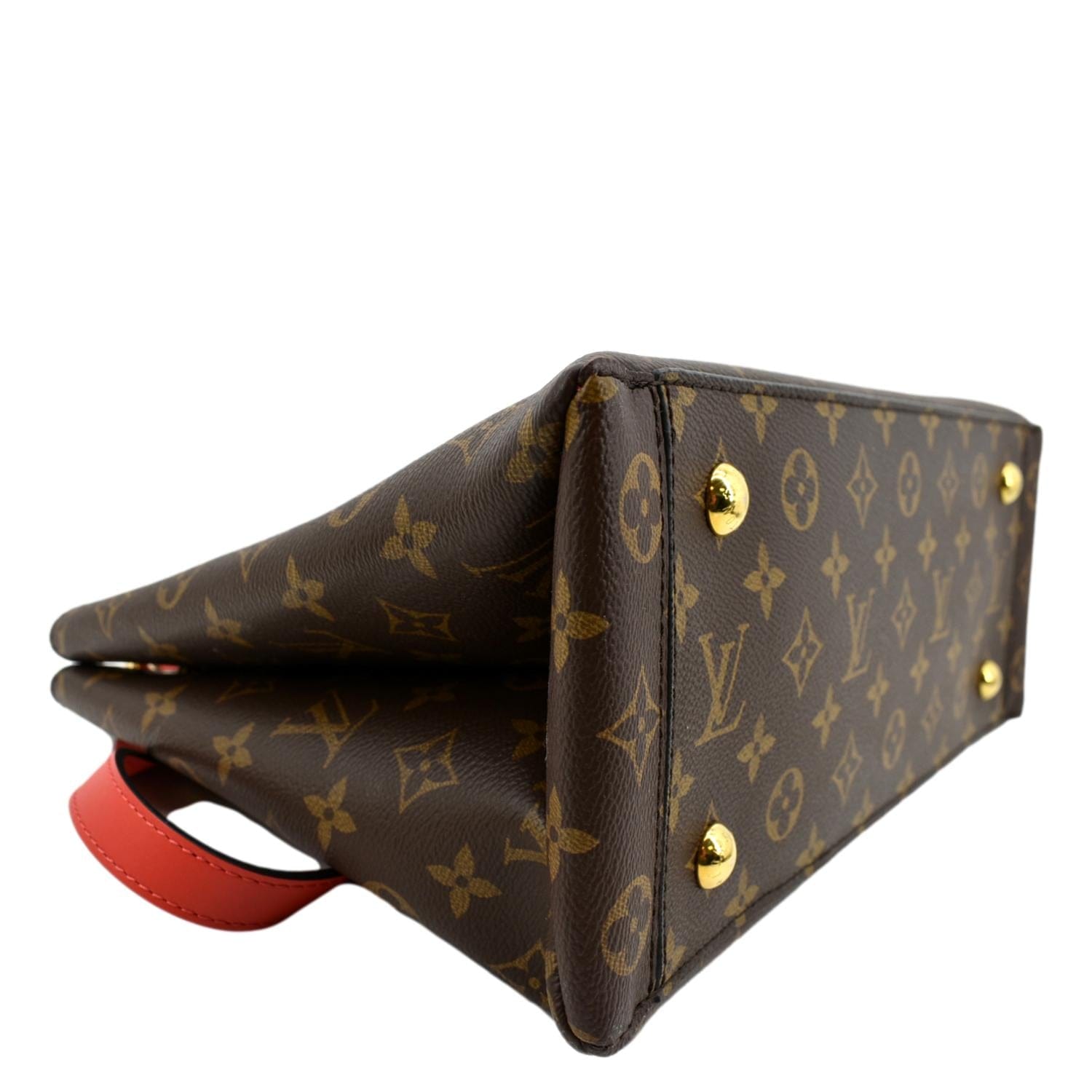 LOUIS VUITTON Flower Monogram Canvas Tote Shoulder Bag Cerise