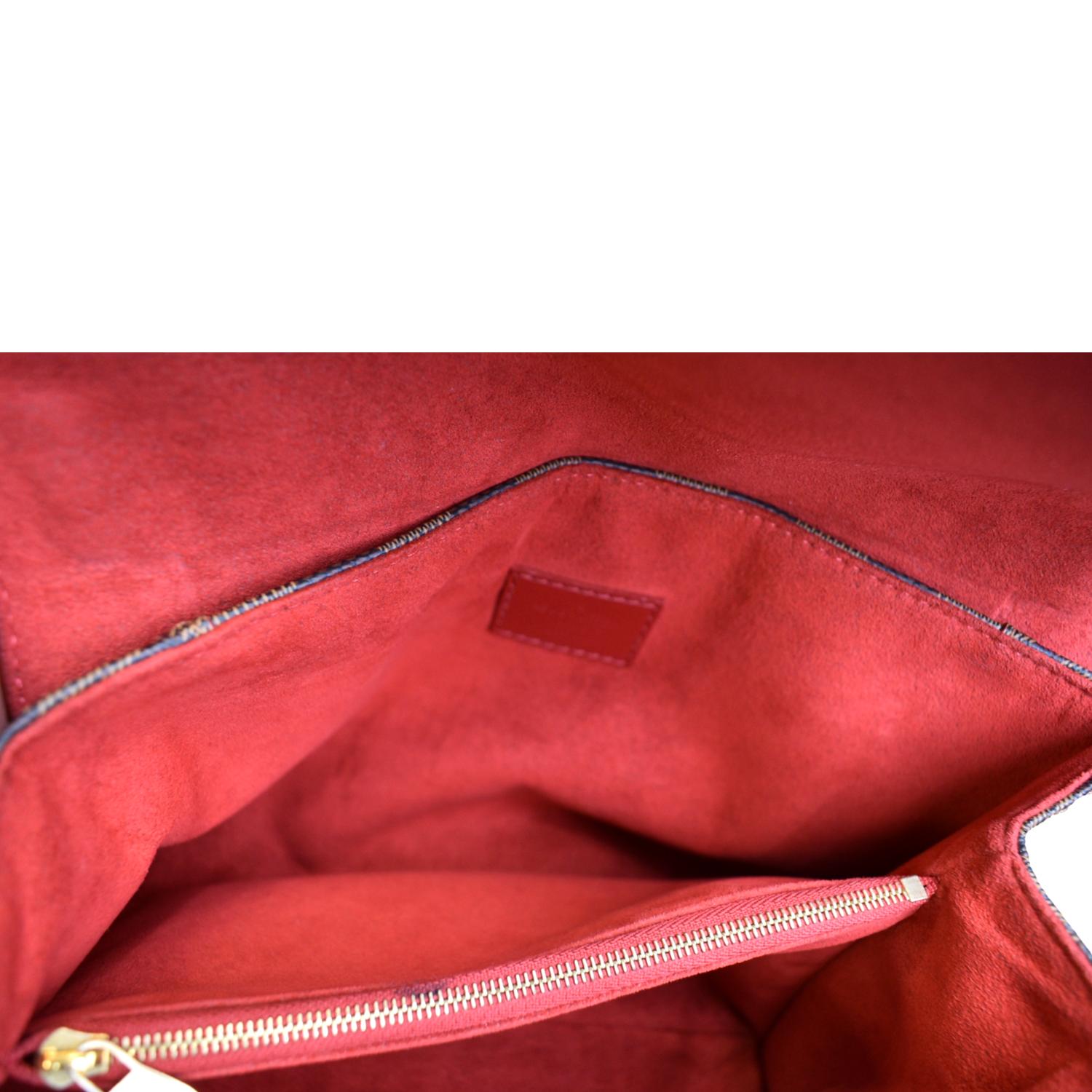 LOUIS VUITTON Caissa Chain Damier Ebene Clutch Shoulder Bag Brown-US