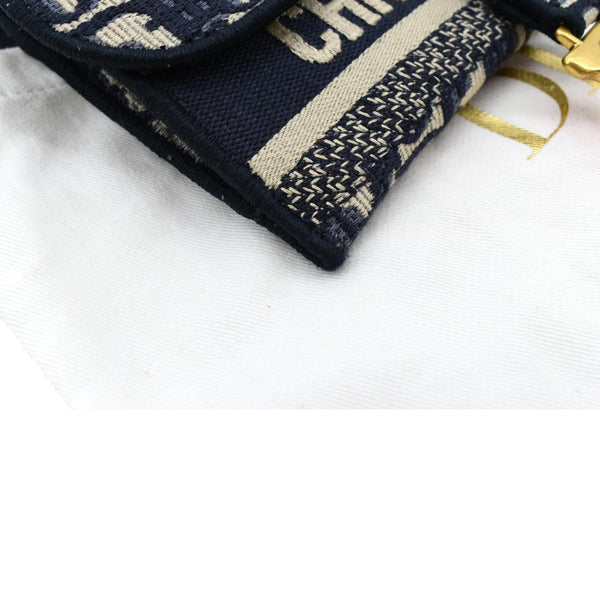 Christian Dior Saddle Oblique Canvas Belt Bag Navy Blue - Left Side