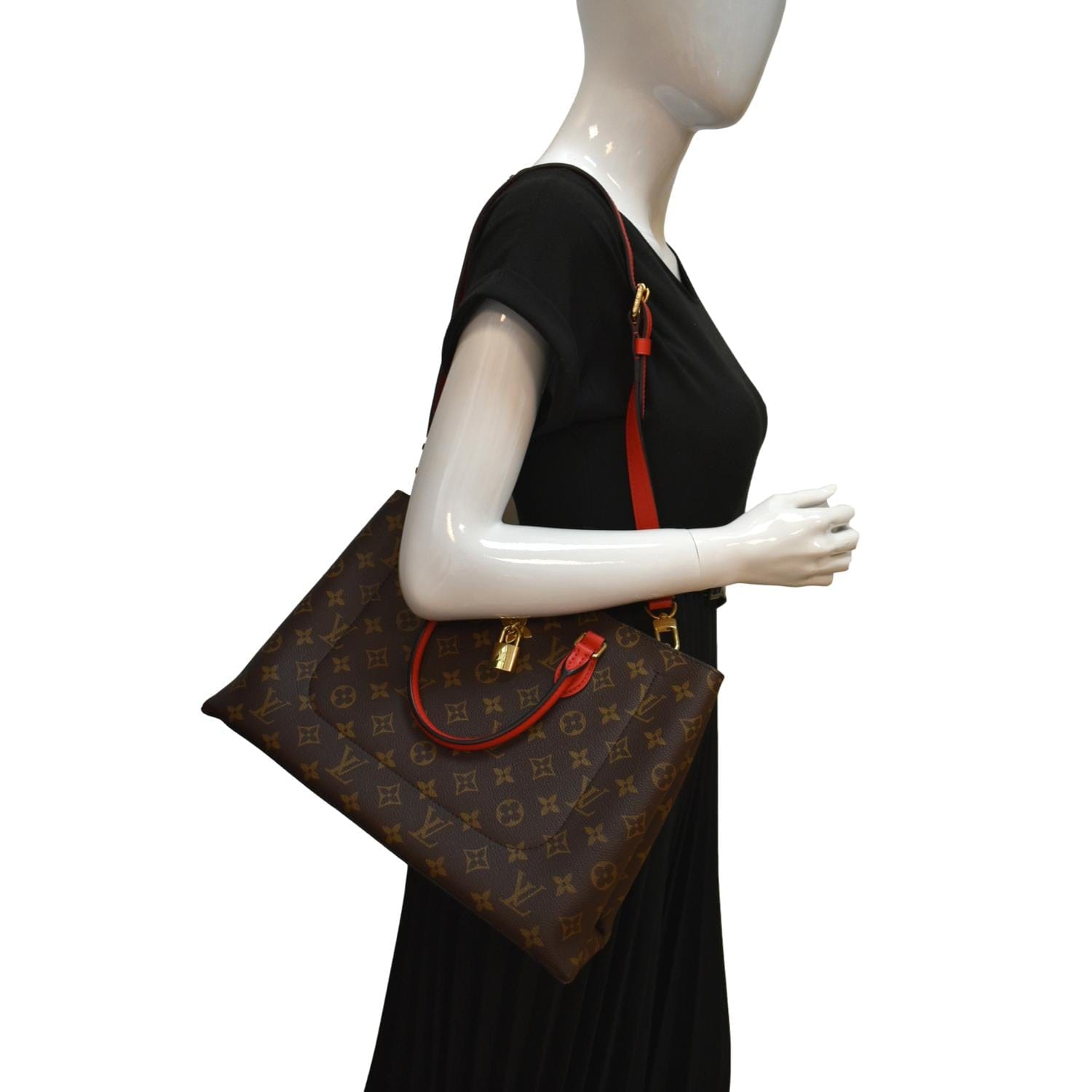 Louis Vuitton Flower Monogram Canvas Shoulder Tote Bag
