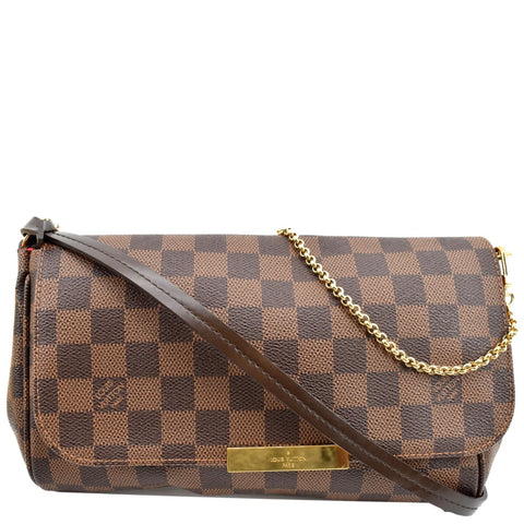 LOUIS VUITTON Favorite PM Damier Ebene Crossbody Bag Brown