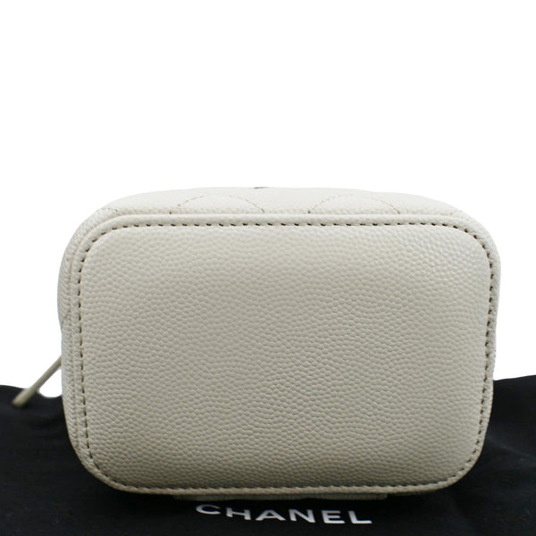 CHANEL Vanity Case Quilted Leather Crossbody Bag White