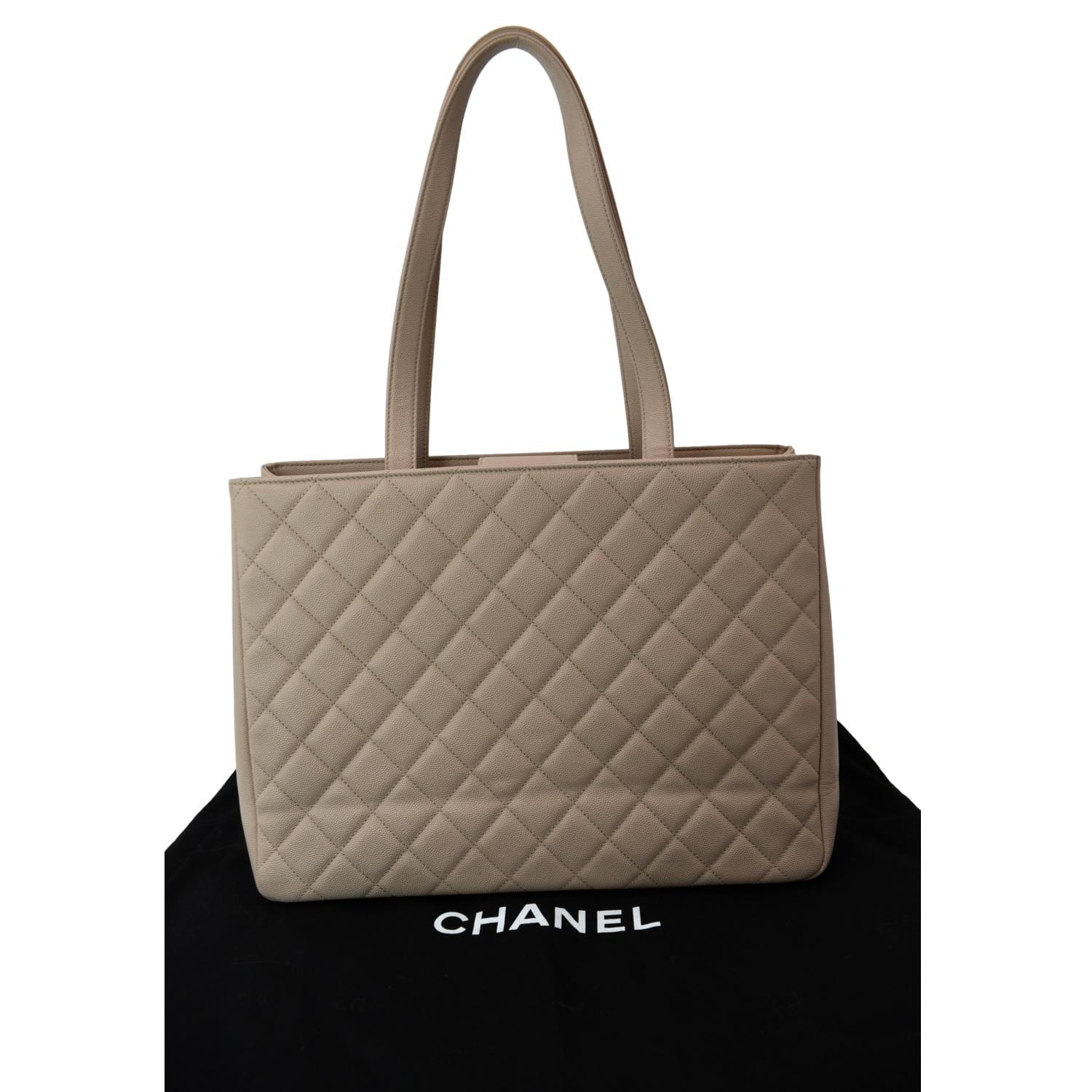 CHANEL Caviar Quilted Large Business Affinity Shopping Bag White