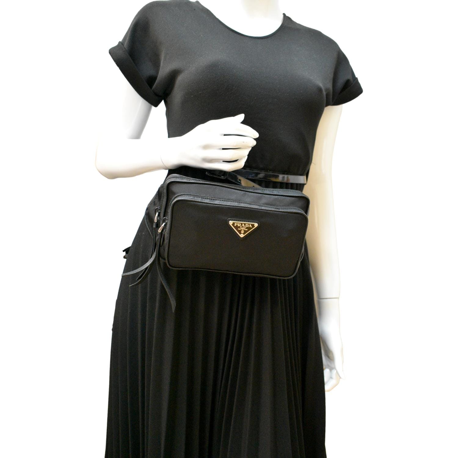 Prada Saffiano Lux Waist Bag - Black Waist Bags, Handbags