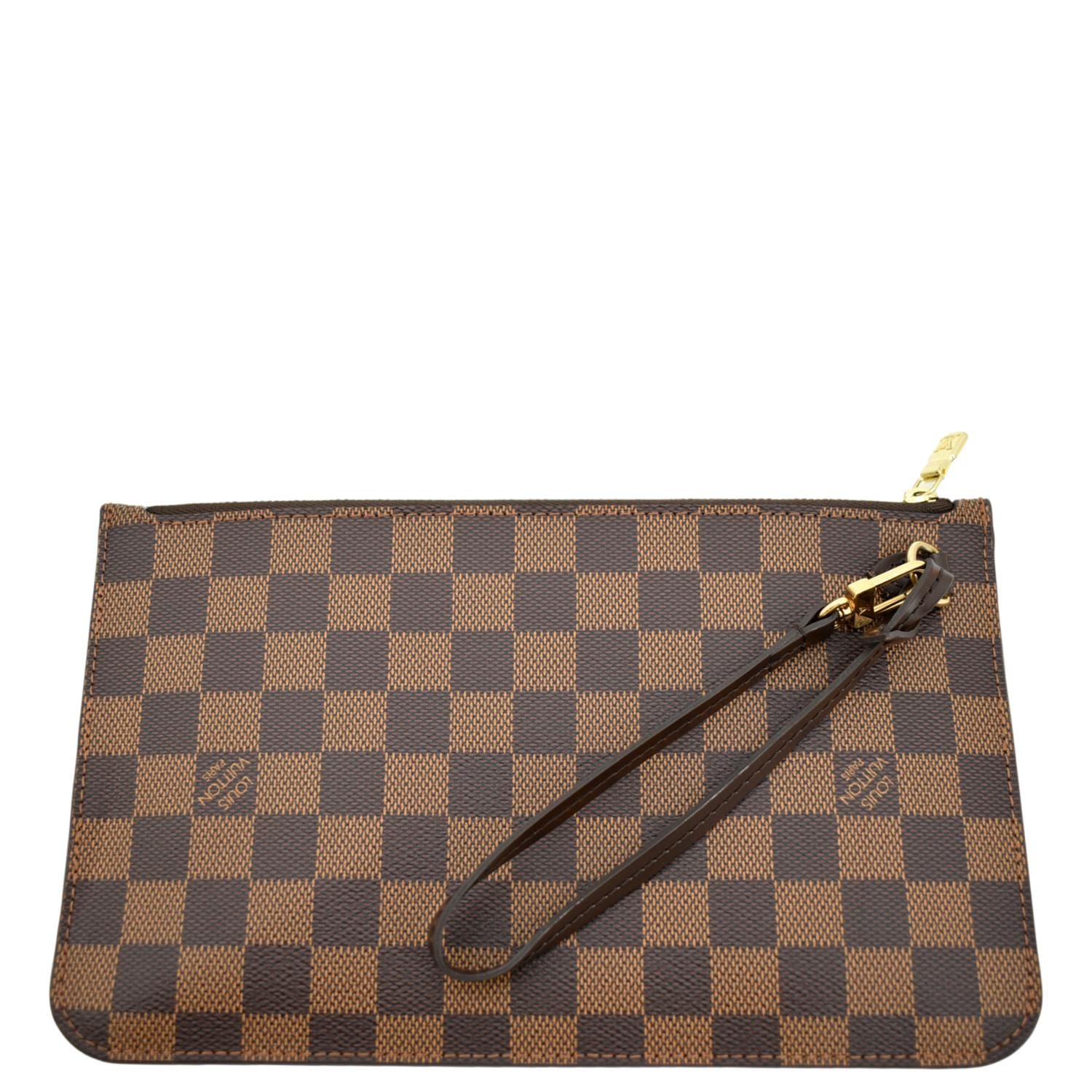Louis Vuitton Neverfull Damier Ebene Pochette Pouch - Front