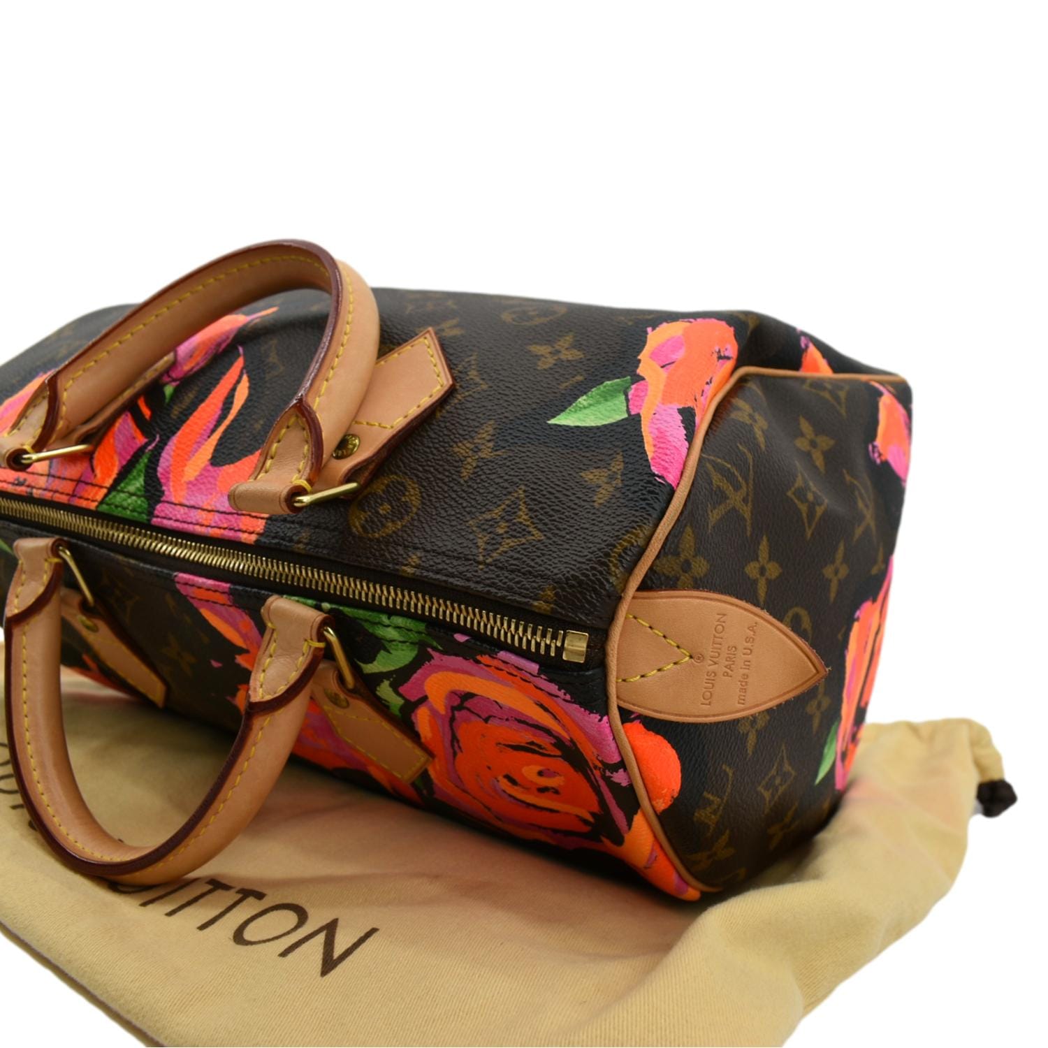 Louis Vuitton Roses Speedy 30 Monogram Satchel Bag