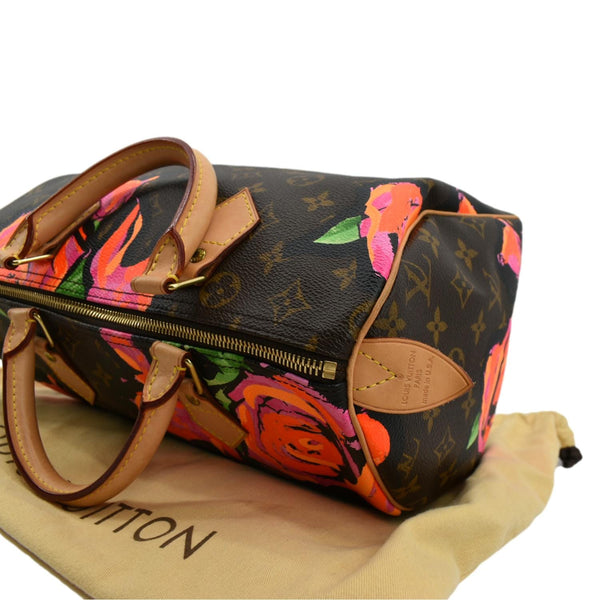 Louis Vuitton Roses Speedy 30 Monogram Satchel Bag - Top Left
