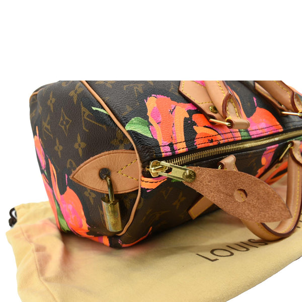 Louis Vuitton Roses Speedy 30 Monogram Satchel Bag - Top Right