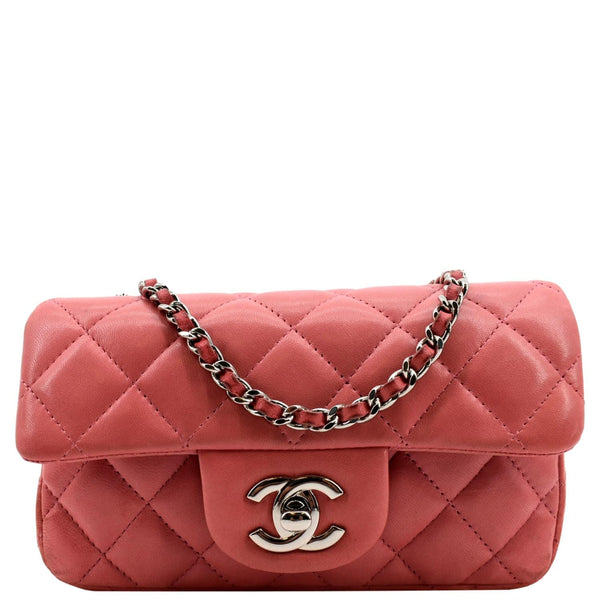 Chanel Extra Mini Flap Quilted Leather Crossbody Bag - Front
