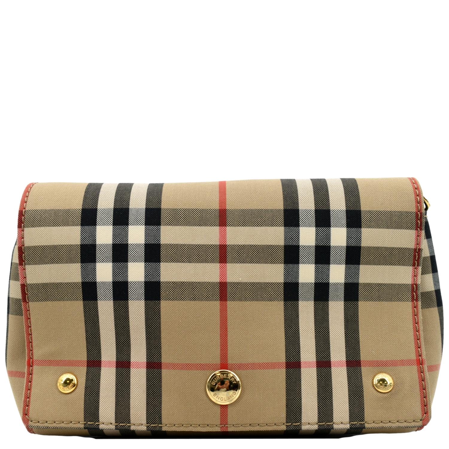 Burberry Hackberry Vintage Check Shoulder Bag Beige - Front