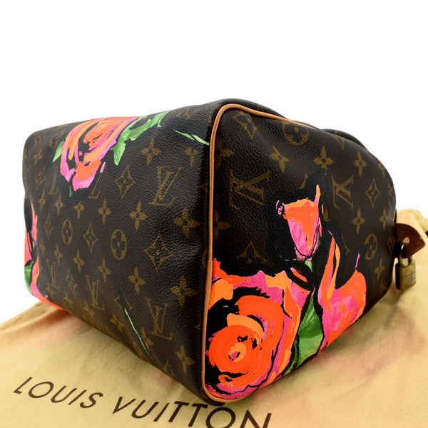 Louis Vuitton Roses Speedy 30 Monogram Satchel Bag - Bottom Right