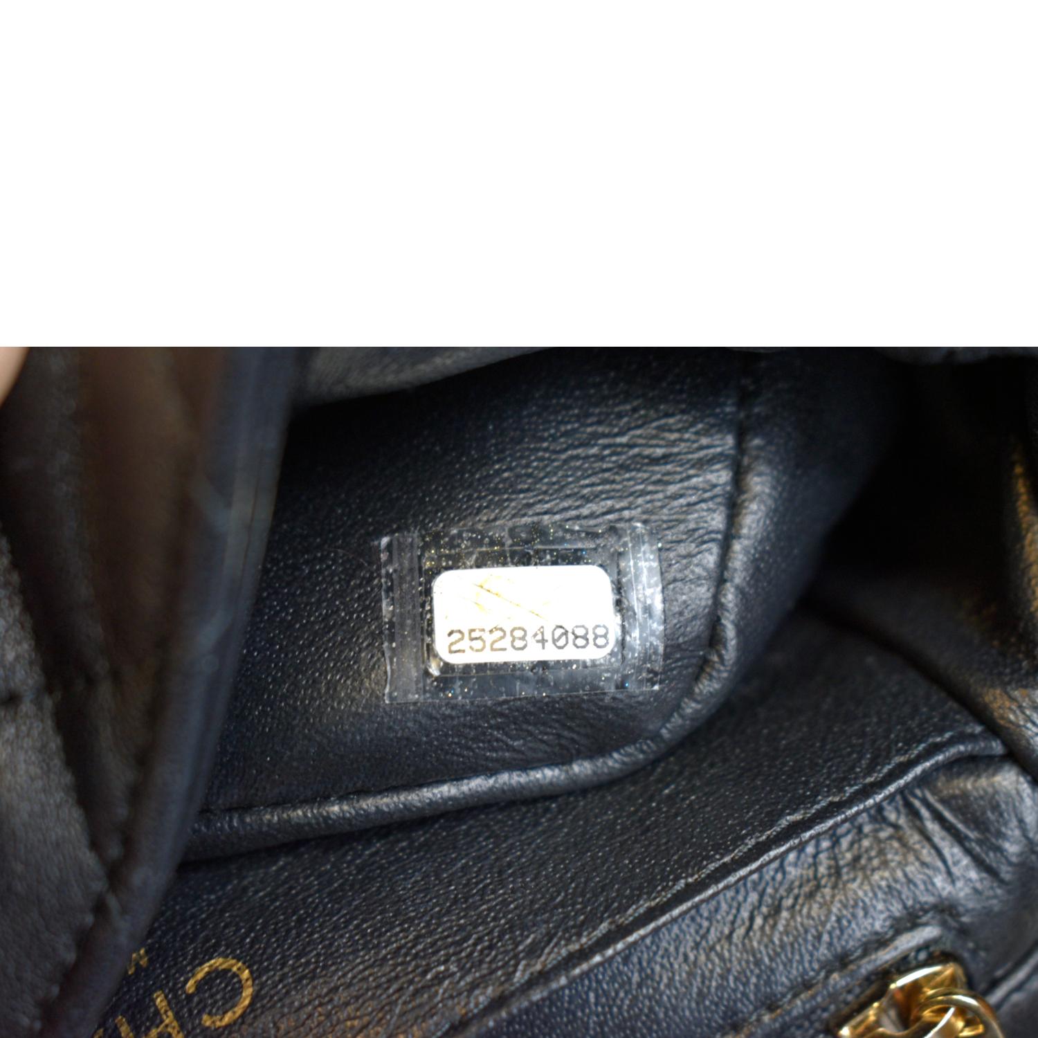 CHANEL Mini Square Flap Leather Shoulder Bag Black