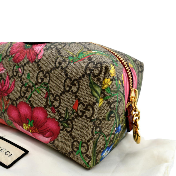 Gucci Ophidia Floral GG Supreme Monogram Cosmetic Case - Left Side