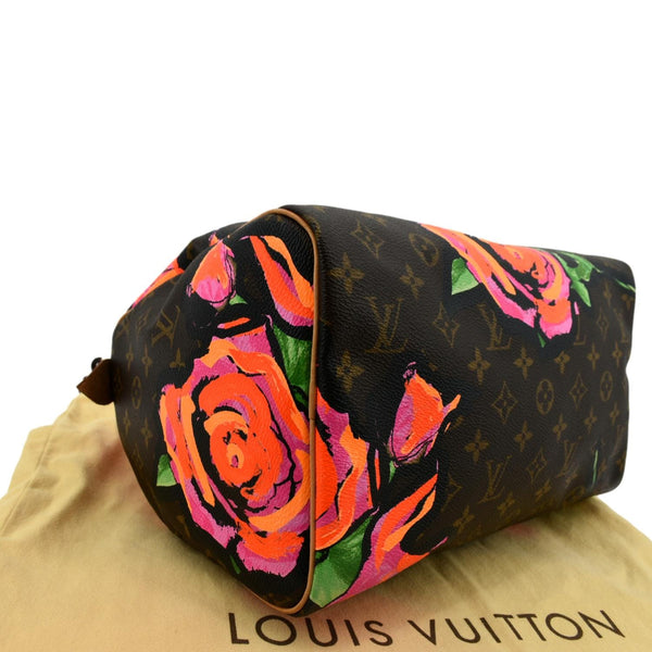 Louis Vuitton Roses Speedy 30 Monogram Satchel Bag - Bottom Left