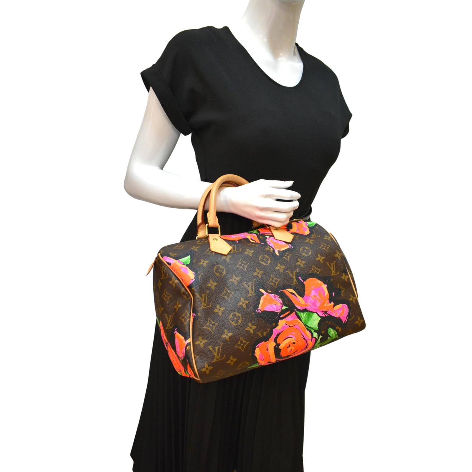 Louis Vuitton Roses Speedy 30 Monogram Satchel Bag