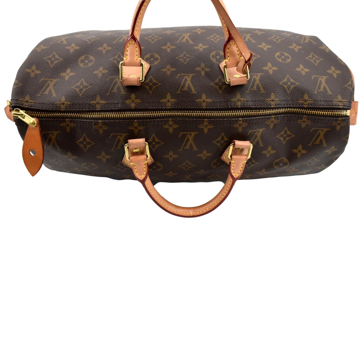 LOUIS VUITTON Speedy 40 Monogram Canvas Satchel Bag Brown