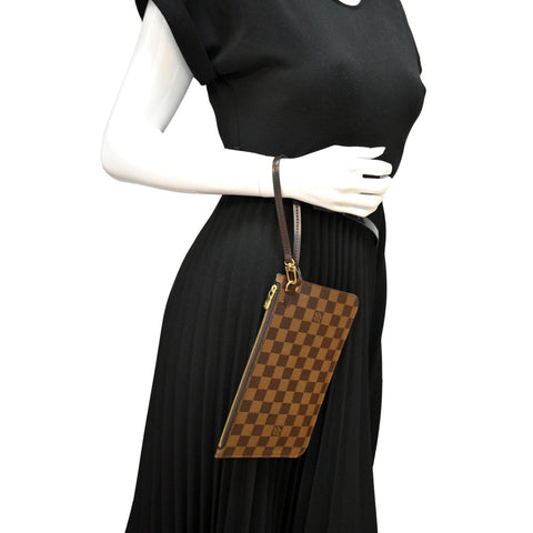 Louis Vuitton Neverfull Damier Ebene Pochette Pouch - Full View