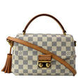 LOUIS VUITTON Croisette Damier Azur Satchel Crossbody Bag White
