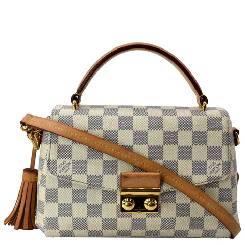 LOUIS VUITTON Croisette Damier Azur Satchel Crossbody Bag White
