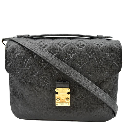 LOUIS VUITTON Metis Pochette Empreinte Leather Crossbody Bag Black