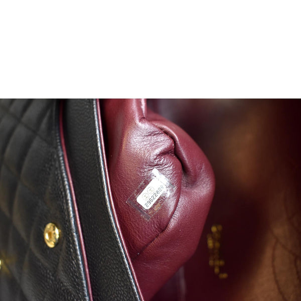Chanel Maxi Classic Flap Caviar Leather Shoulder Bag - Tag