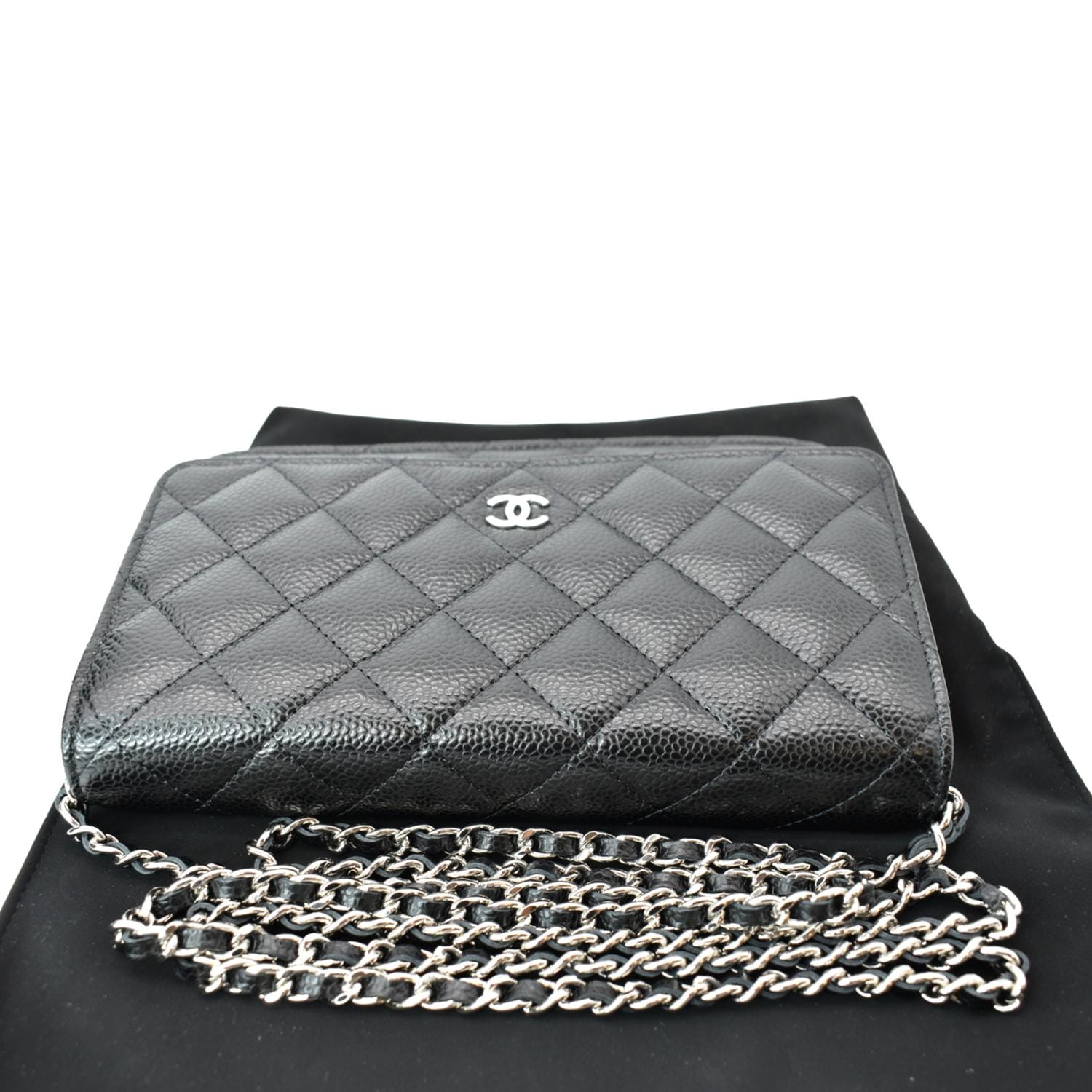 chanel black wallet on chain