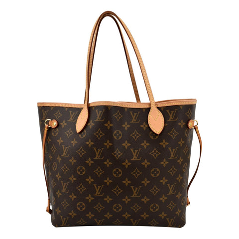 LOUIS VUITTON Neverfull MM Monogram Canvas Tote Bag Brown