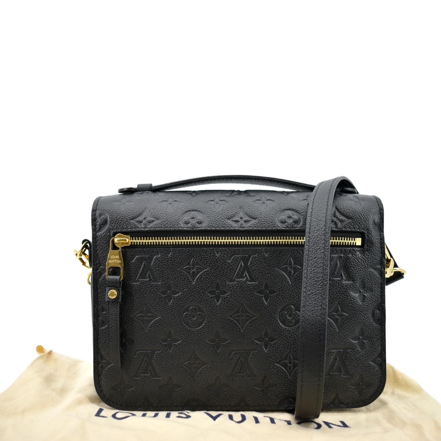 LOUIS VUITTON Metis Pochette Empreinte Leather Crossbody Bag Black